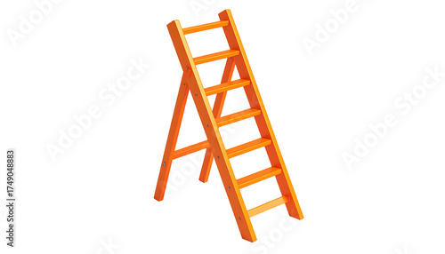Orange, angled step-ladder illustration