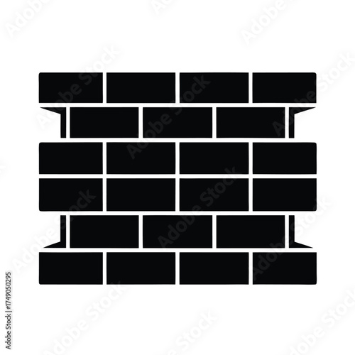 Brick Wall Icon Vector Illustration