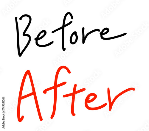 「Bfore After」手書き文字