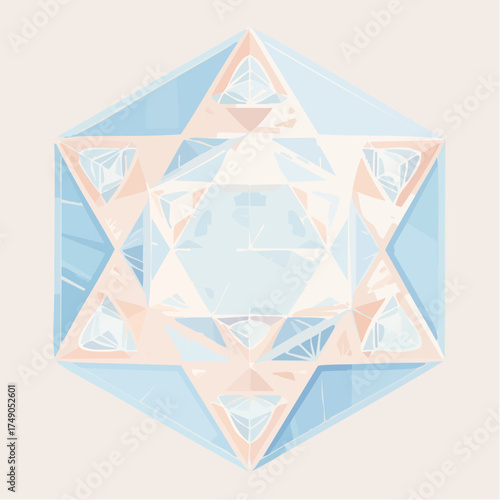 A seamless Inuit ice geometric pattern with crystalline symmetry in cool blue tones. Perfect for winter-themed branding, packaging, and decor.