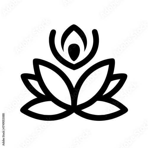 Lotus flower icon for yoga and meditation practice