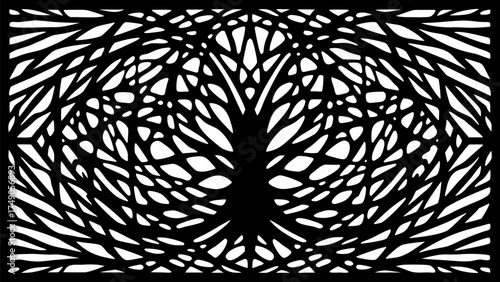 Intricate abstract pattern artfully designed for laser cutting, graphic design or decorative stencil usage