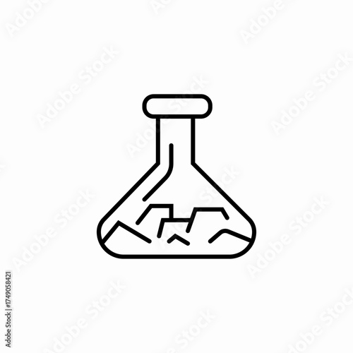 flask with cracked material icon sign vector