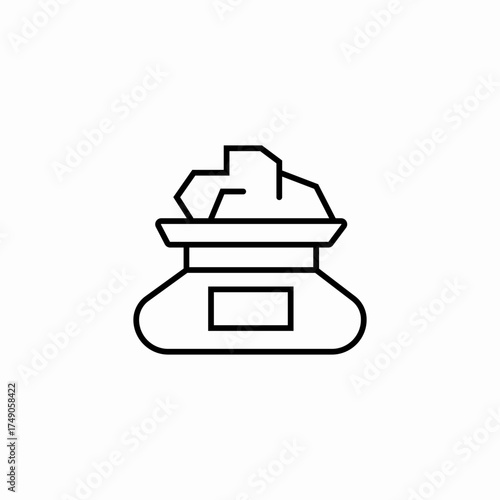 fertilizer scoop label icon sign vector