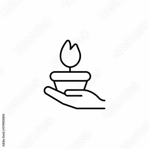 hand holding plant icon sign vector