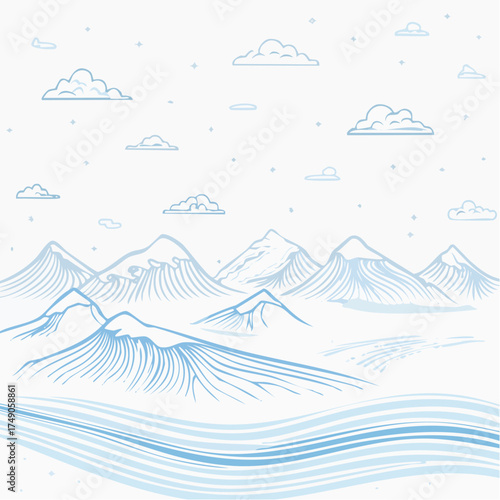 arctic, inuit, tundra, frost, line, trail, path, abstract, motif, pattern, seamless, repeat, vector, design, outline, art, decor, ornamental, decorative, culture, heritage, tradition, minimal, modern,