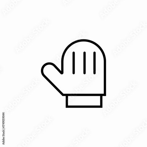 kitchen oven mitt icon sign vector