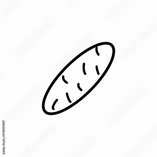 long oval potato icon sign vector