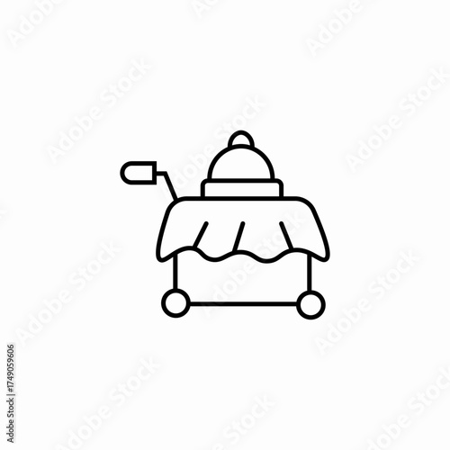 room service cart icon sign vector