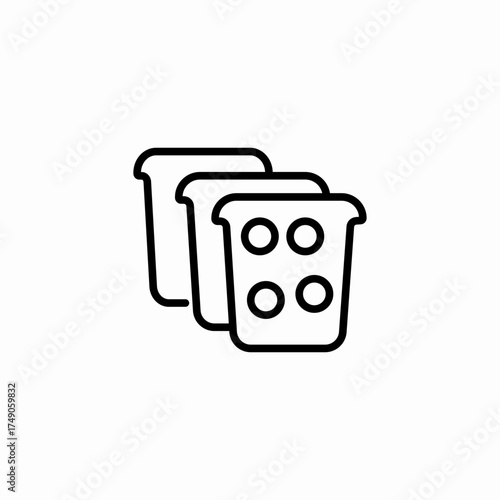 sliced sandwich bread icon sign vector