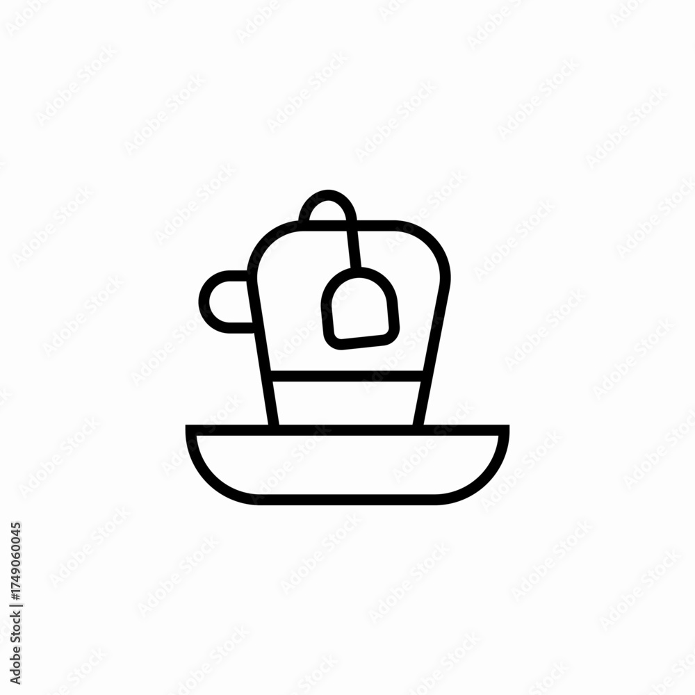 Obraz premium tea cup bag icon sign vector