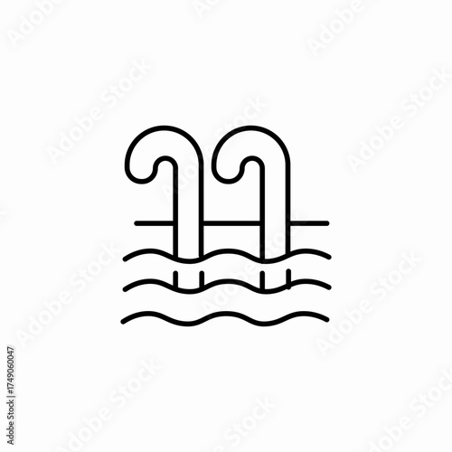 swimming pool ladder icon sign vector