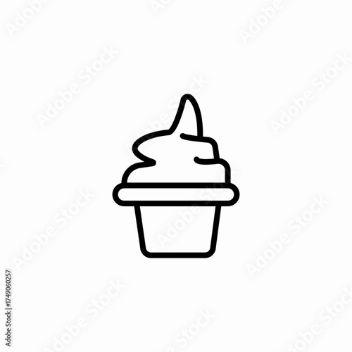 whipped cream topping icon sign vector
