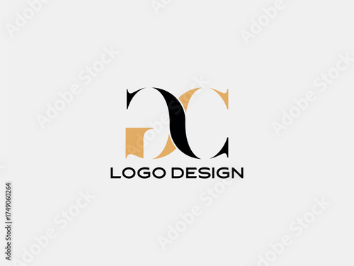 GC monogram logo in orange and black — stylish minimal design for business and creative branding