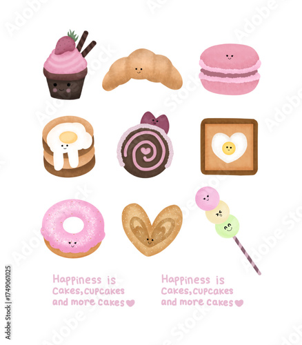 Set of Food Stickers Illustration
