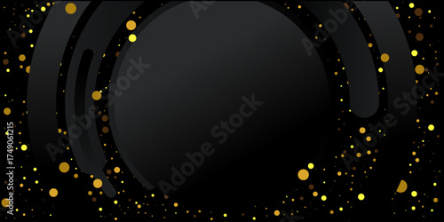 Elegant Black Gold Abstract Background  Glitter Particles Design