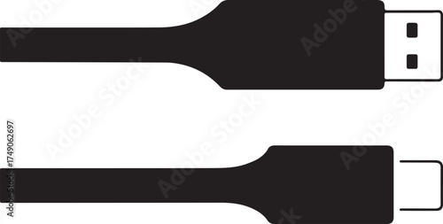 USB-A and USB-C Cable Connector Icons
