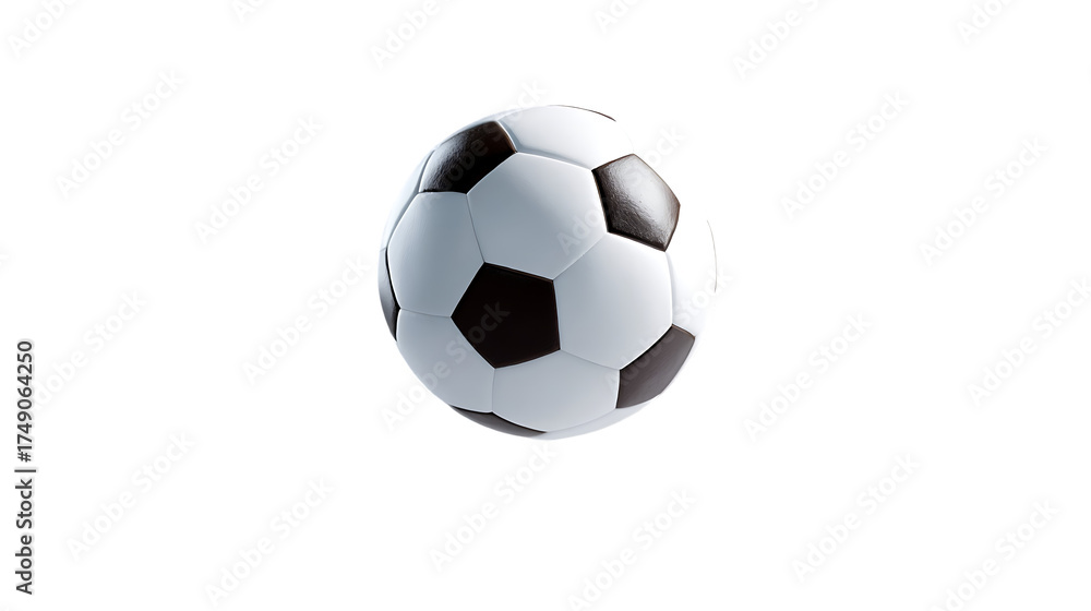 Obraz premium Floating Soccer Ball Isolated on Transparent Background