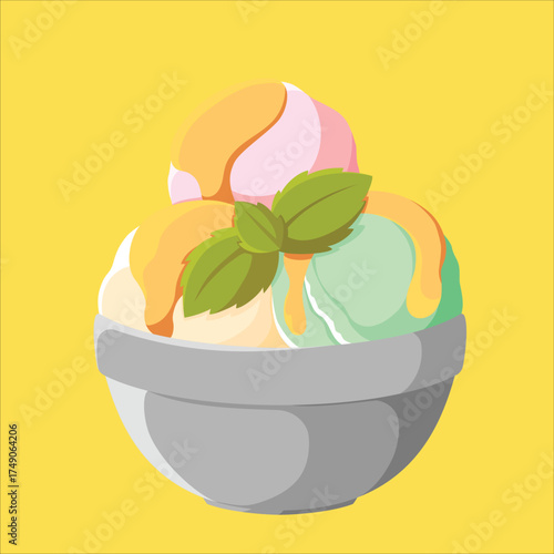 a bowl of ice cream