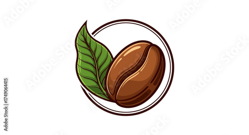 icon coffe shop vector logo green beans luxury design 