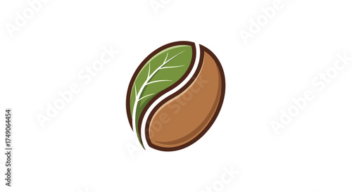 icon coffe shop vector logo green beans luxury design 