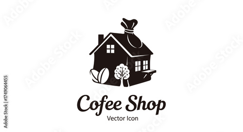 icon coffe shop vector logo green beans luxury design 