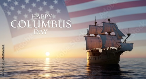 Golden Compass on Vintage Map – Columbus Day Discovery Theme