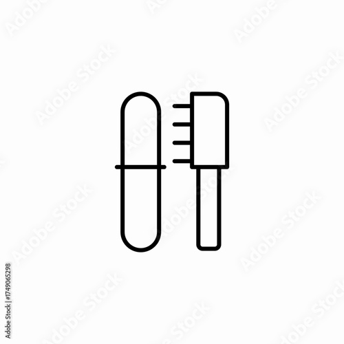 comb brush set icon sign vector