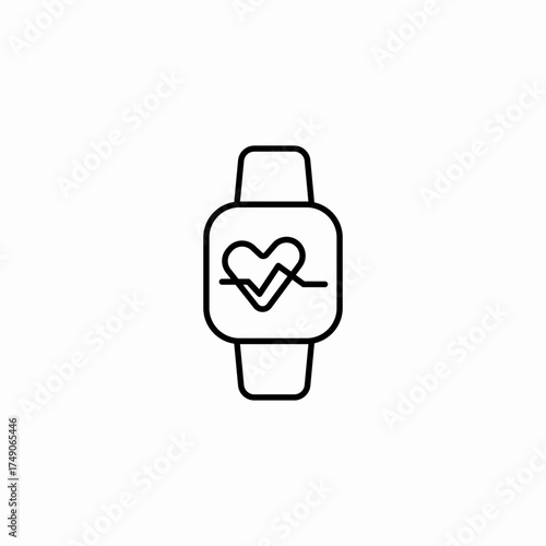 fitness heart monitor icon sign vector