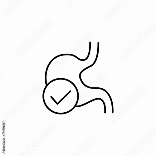 healthy stomach check icon sign vector