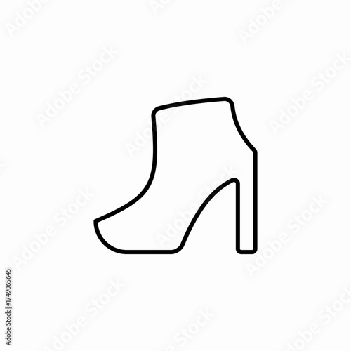 high heeled boot icon sign vector