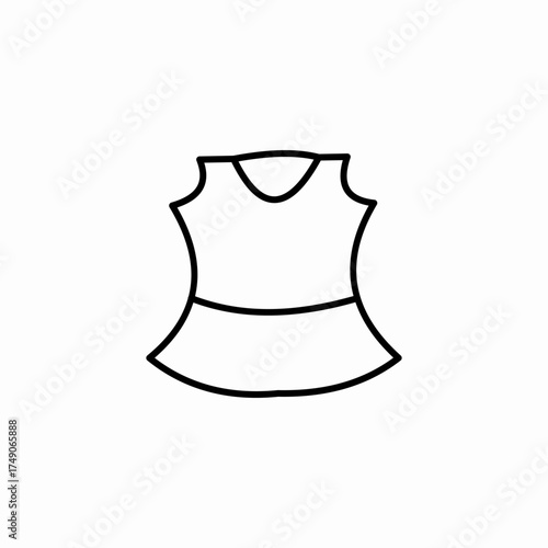 peplum fitted top icon sign vector