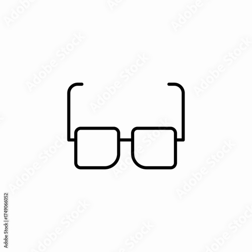 square frame glasses icon sign vector