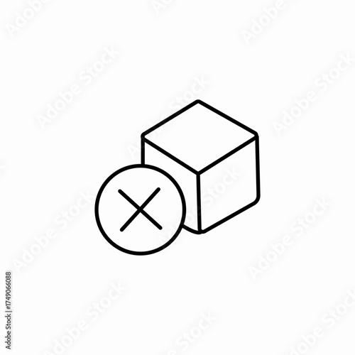 sugar cube forbidden icon sign vector