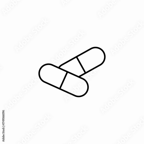 two pill capsules icon sign vector