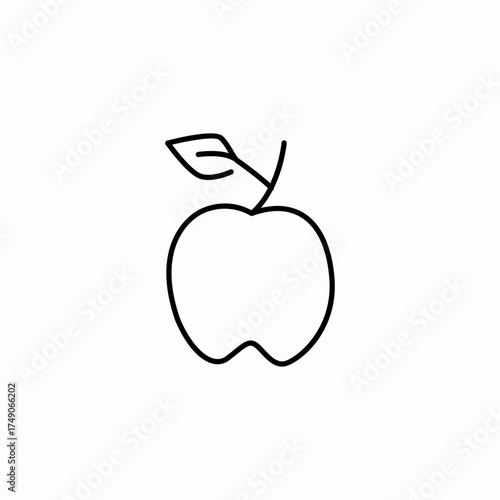 whole fresh apple icon sign vector