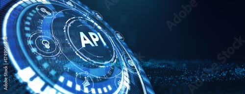 API - Application Programming Interface. Software development tool. Business, modern technology, internet and networking concept. 3d illustration