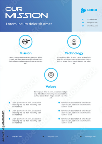 Professional Company Vision, Mission & Values Template