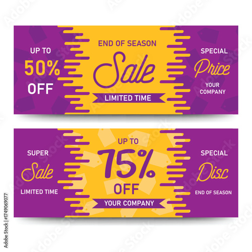 Discount voucher template with special offer and promotion. Vector illustration
