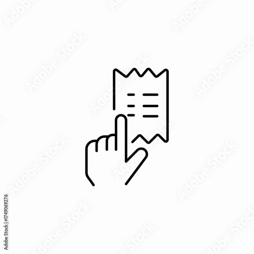click receipt payment icon sign vector