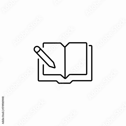 pencil writing book icon sign vector