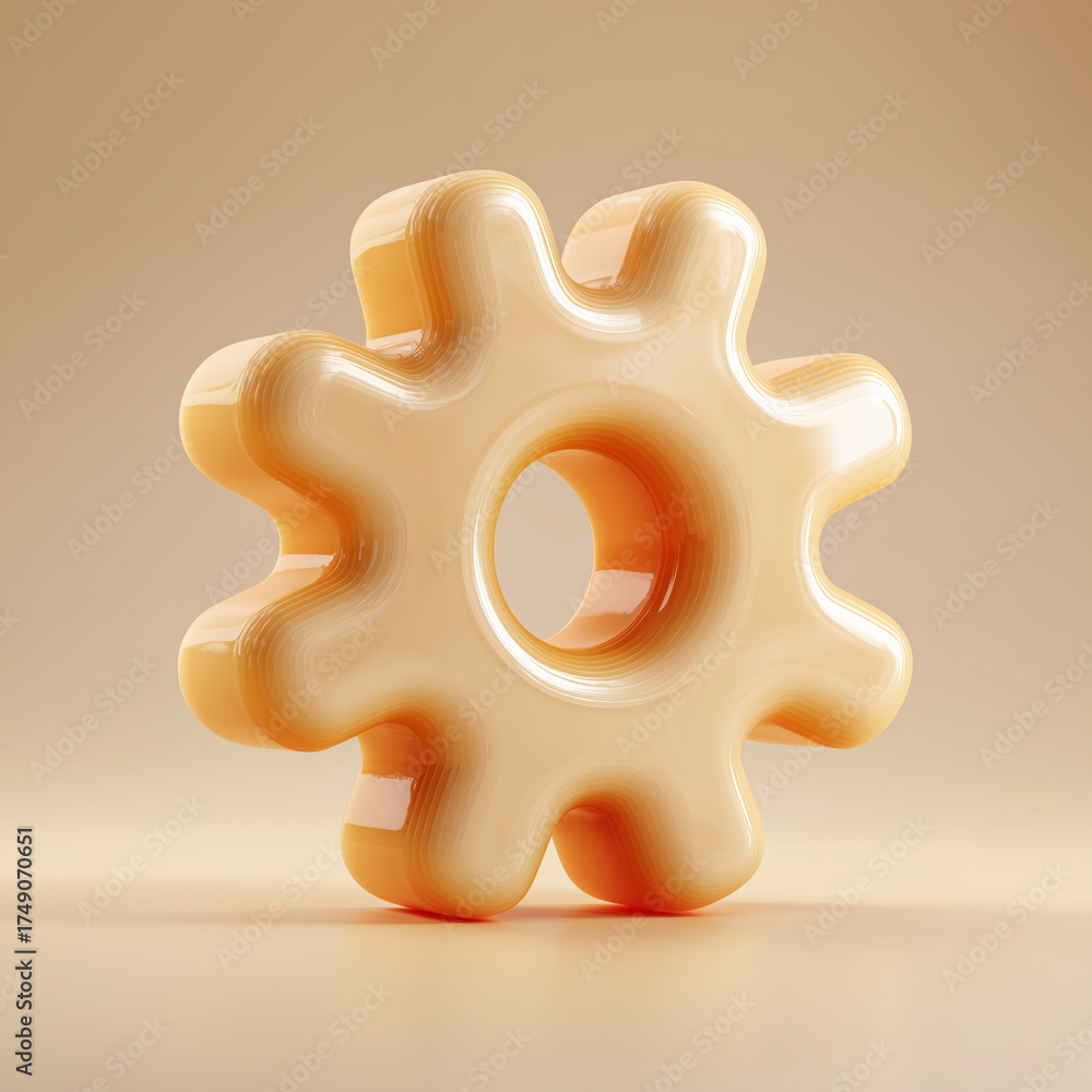 Obraz premium gear icon on round internet button