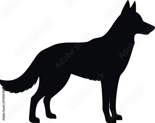 German shepherd dog silhouette 