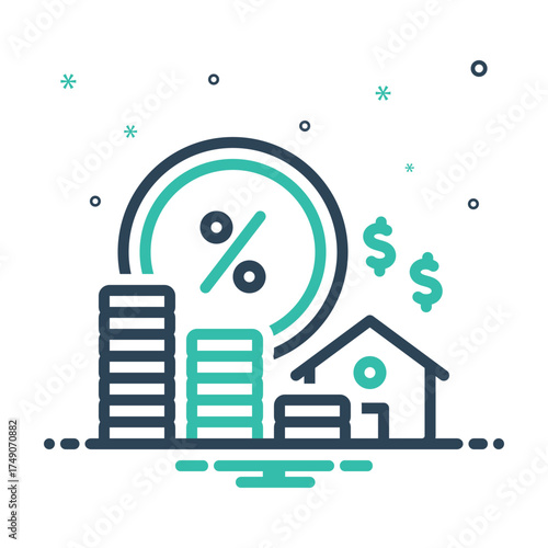 Mix icon for interest rates