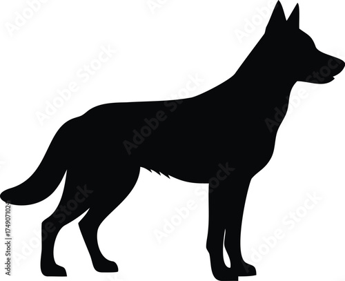 German shepherd dog silhouette 