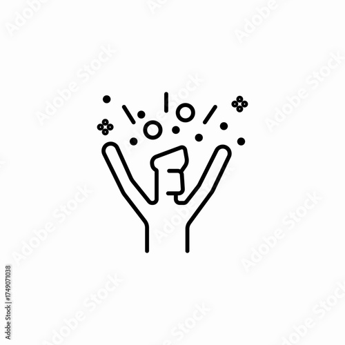 man celebrating confetti icon sign vector