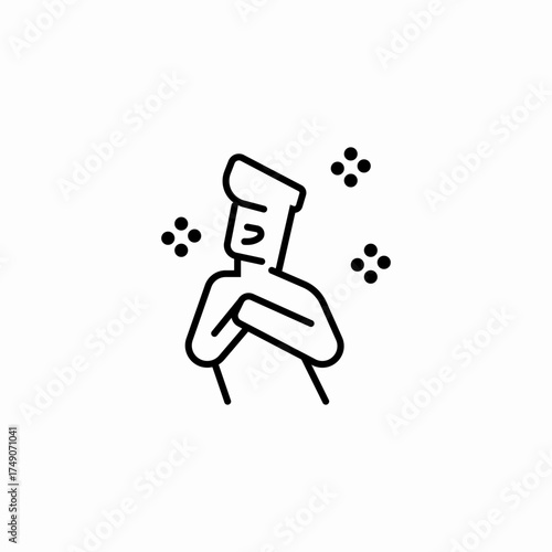 man excited clenched fists icon sign vector