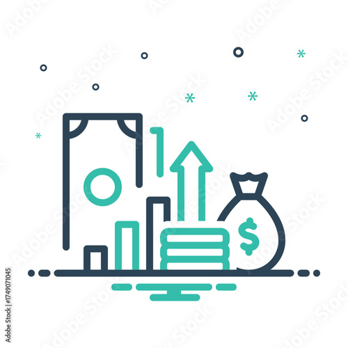 Mix icon for monetary inflation