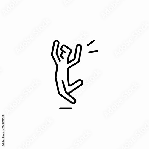 man jumping celebration icon sign vector