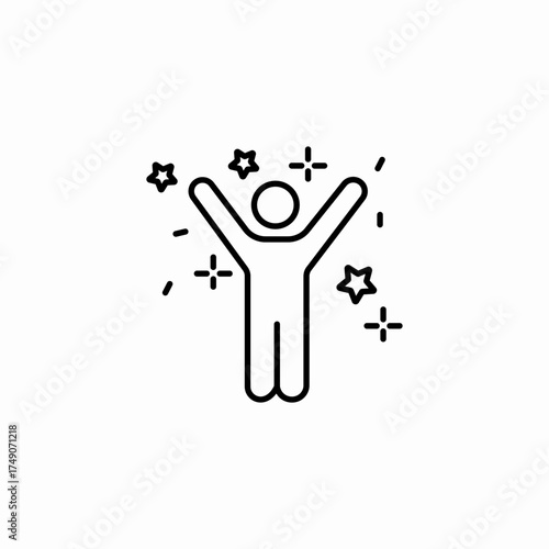victorious sparkling person icon sign vector